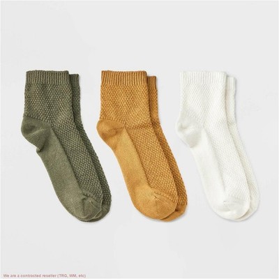 Women's Textured Stitch 3pk Ankle Socks - Universal Thread 4-10 *SEE DEAL!!!*