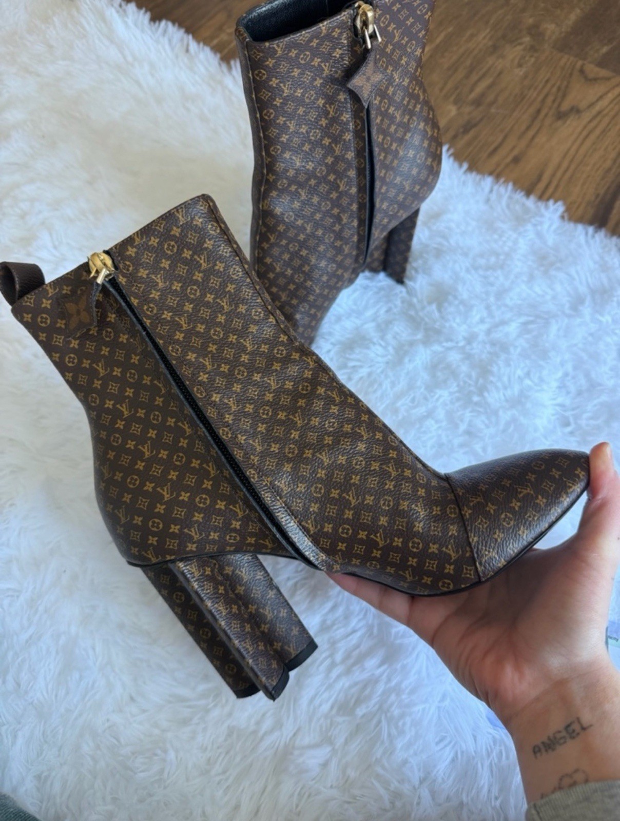 Star Trail Ankle Boot Louis Vuitton Monogram Pattern Women's Brown&Black Size 36