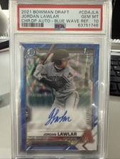 2021 Bowman Draft  Jordan Lawler DP Auto Blue Wave Ref Graded PSA Gem Mint 10