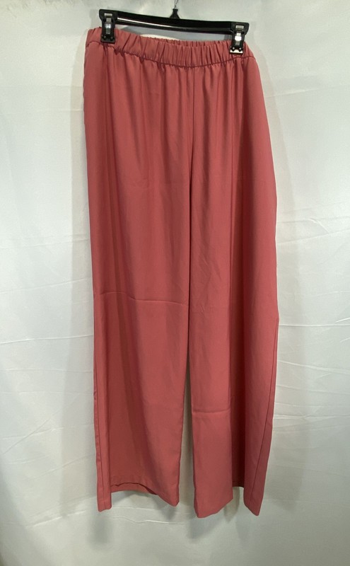 Worthington Women's Slate Rose Wide Leg Elastic Waist Pull On Pants Sz L NWT
