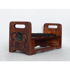 Vtg Folk Art Wood Magazine Rack File Organizer Mail Sorter Rustic Decor Storage