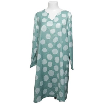 Kleid, Größe: 2XL, Grün/Weiß, Baumwolle/Polyester, Gepunktet, Damen #YVw