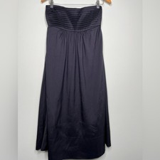 Banana Republic Silk Black Strapless Midi Dress Empire Waist Size 0