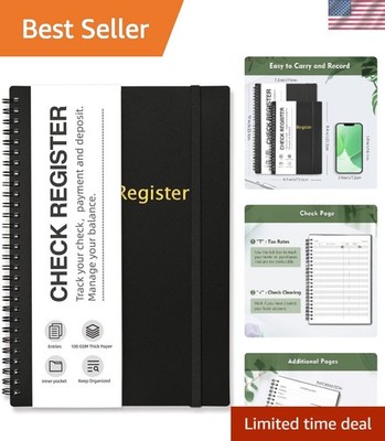 Elegant 7.5'' x 10'' Budget Planner & Check Register - Perfect for Personal Use