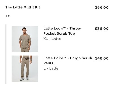 Figs Men s Latte Scub Set XL Top Leon | L Bottoms Cairo