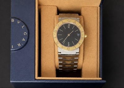 BVLGARI Black Dial 18K Gold Combo Quartz 23mm Damenuhr bulgari