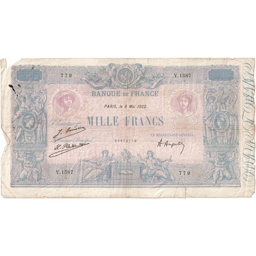 [#1292442] Frankrijk, 1000 Francs, 1922-05-08, Y.1587, TB - Afbeelding 1 van 2