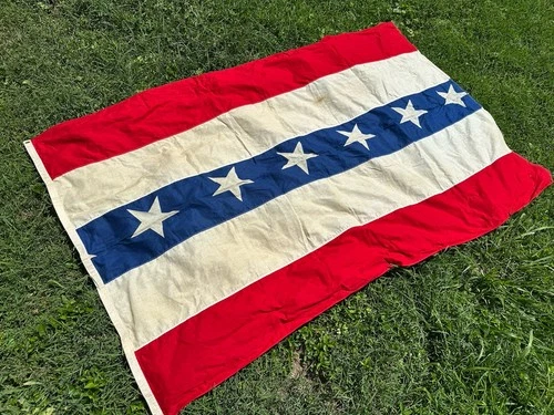 ✨RARE Vintage 1940s Storm King Bunting American Patriotic Flag Antique USA 4x6✨
