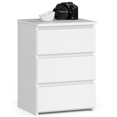 Nachttisch CL3 Weiß 40 cm 3 Schubladen B40xH57xT35 cm