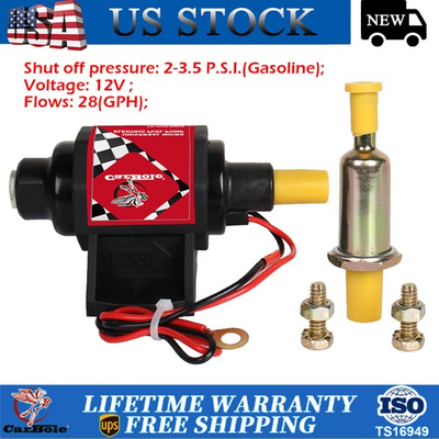 #ad 12V 42S 28GPH Electric Fuel Pump 2 3.5 PSI Low Pressure Gasoline E8012 Universal $24.99