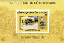 Ivory Coast 2005 Vincent Van Gogh Luxury Stamp Block N° 1410-1413 BL 1