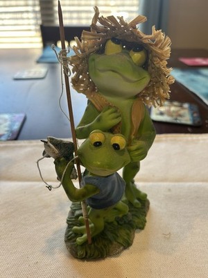 Father And Son Frog Family With A Fishing Line And Catch Great Collectable