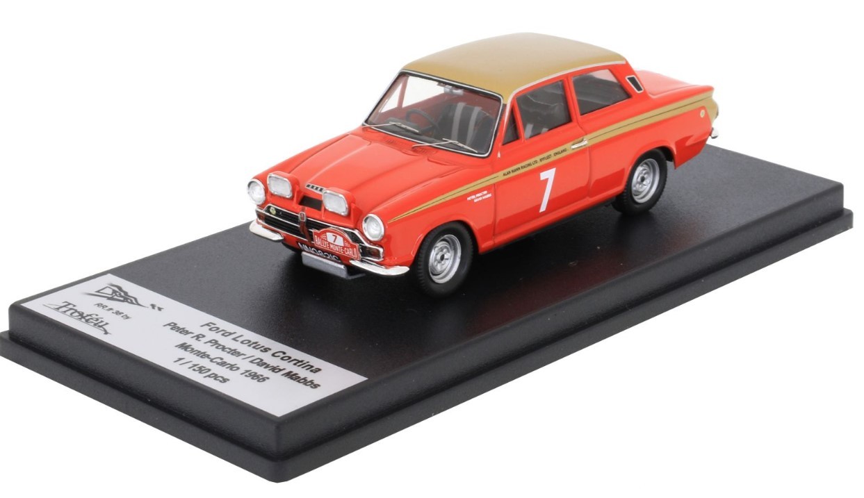 Ford Lotus Cortina #7 Trofeu miniature auto rallye historique Monte Carlo 1966