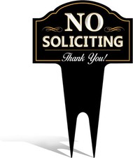 Signs Authority No Soliciting 15.5Hx9.5W, Metal Non-Reflective