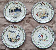 Lot 4 assiettes bicentenaire Révolution Française. Signées Bernadette Frappier