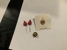 Lot of 3 Vintage Red Cross Blood Donor Pins 1Gold Plate 5 Gallon Plus Cross Pin