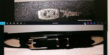 GHR OR CHR SIGNED BLACK LEATHER RANGER BELT DMP/BUCKLE SET HEART MEDALLIONS