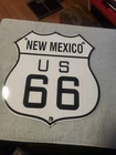 VINTAGE ROUTE NEW MEXICO 66 US PORCELAIN SIGN GASOLINE 13” HIGHWAY ROAD GAS OIL