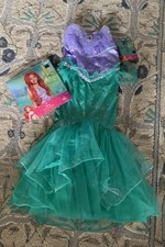 New Ariel The Little Mermaid Costume w/Wig Girls M 7/8 Cosplay Disguise