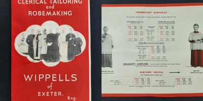 vintage WIPPELLS exeter uk CLERICAL TAILORING ROBEMAKING CATALOG robes poster