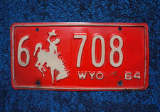 1964 Wyoming License Plate