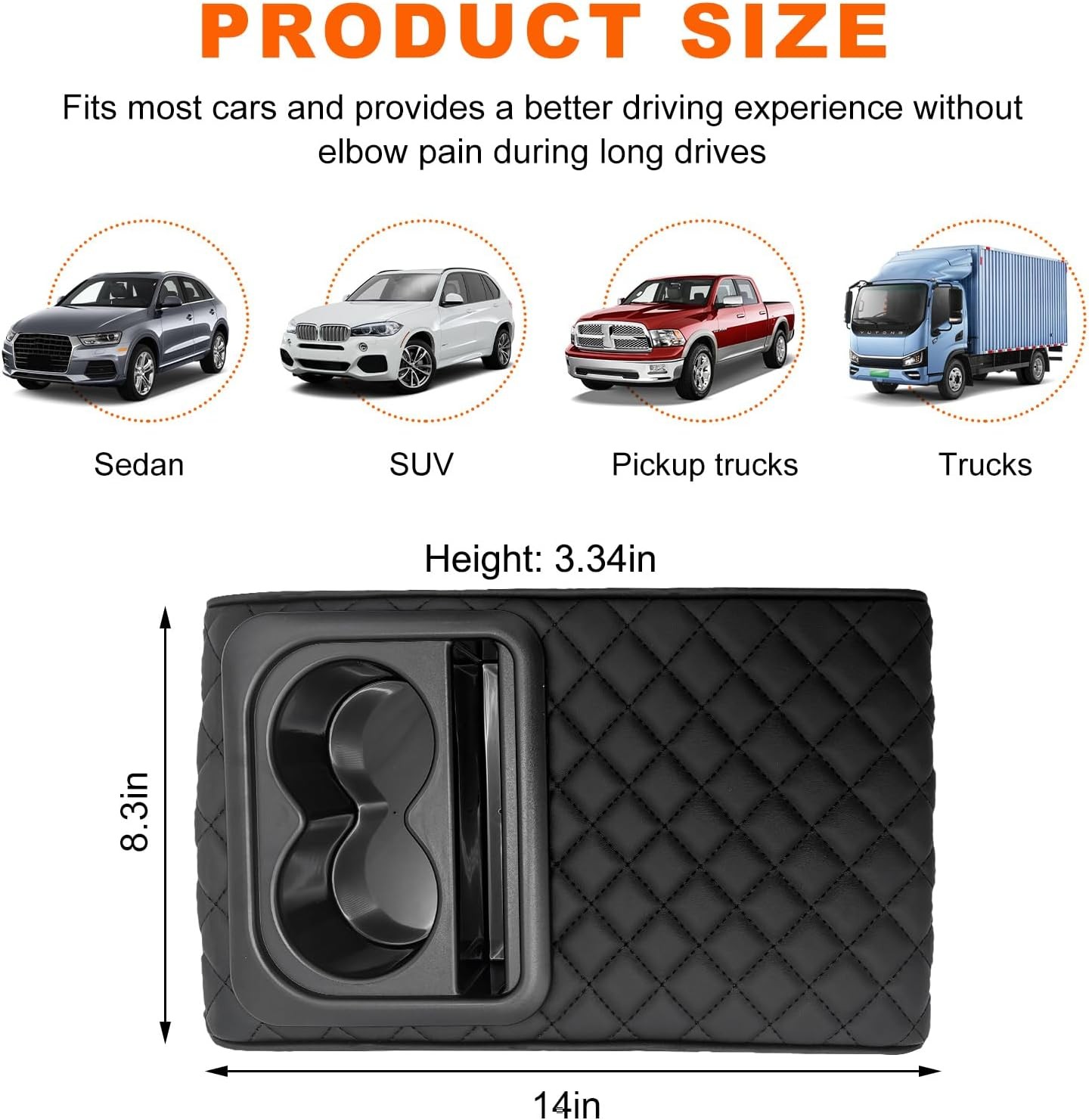 Car Center Console Armrest Box Cushion Cover Pad Mat Protector Auto Accessories