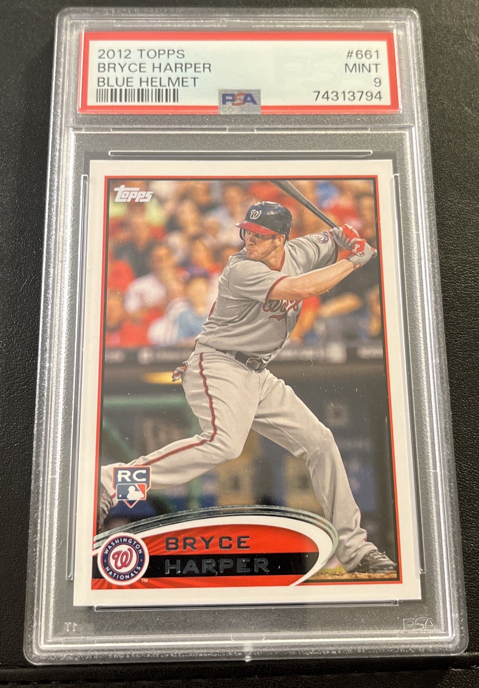 2012 Topps Bryce Harper #661 Blue Helmet Batting Rookie RC Graded PSA 9 Mint!!