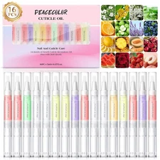 Peacecolor 16Pcs Cuticle Oil Pen for Nails Portable Nail Moist Nail... 