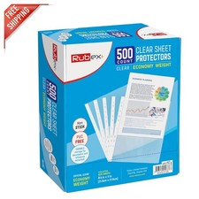 500 Clear Sheet Protectors 8.5 x 11 - Top-Loading Plastic Sleeves for Binders