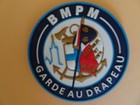 écusson pompier garde au drapeau dimension 8 cm pvc marins pompiers marseille