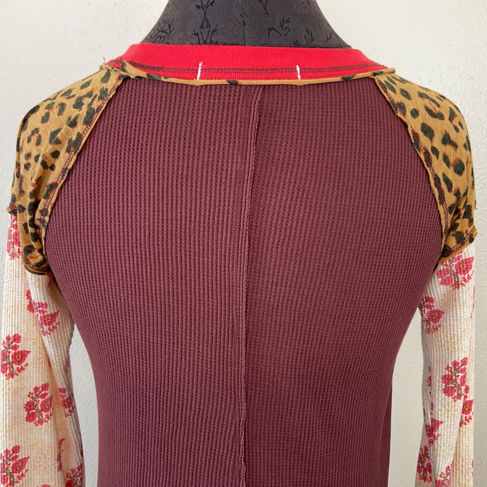 We The Free Mix Pattern Patchwork Pull On Top Lon… - image 9