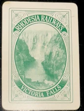 1 SWAP PLAYING CARDS OLD WIDE ENGLISH RHODESIA RAILWAYS VICTORIA FALLS ADVT
