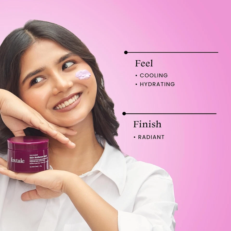 Foxtale De-Tan Clay Face Mask 75g | Lactic Acid | Tan Removal & Brightening | - Image 2 of 4