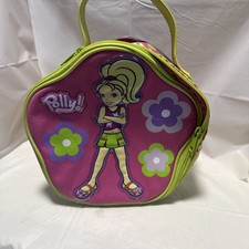 Vintage Polly Pocket Carrying Case Zippered Storage Handle Pink Green 2003 Y2K