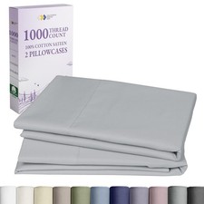 Pillow Cases Standard Size Set of 2-1000 Thread Count Sateen, Soft Thick 10...