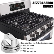 Replacements for LG Gas Range Metal Stove Knob - 5 PCS Stove Knobs AEZ73453509