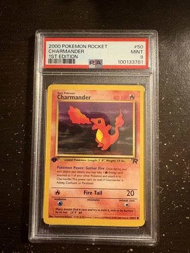 2000 POKEMON ROCKET 1ST EDITION #50 CHARMANDER PSA 9