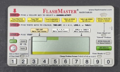 FlashMaster MT1A Math Tables Electronic Learning Tool Fully Tested Working