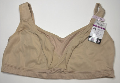 Playtex US4221 Bounce Control Wire Free Sports Bra Size 46D Tan New Support