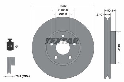 Bremsscheibe TEXTAR 92303405