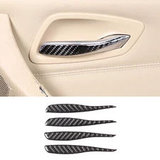 Interior Door Handle Carbon Fiber Trim Strip Sticker Fits BMW 3 Series E90 05-12
