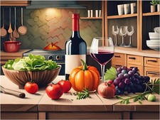 Tile Mural Wine Tasting Vegetables Fruits Kitchen Wall Backsplash Marble Ceramic