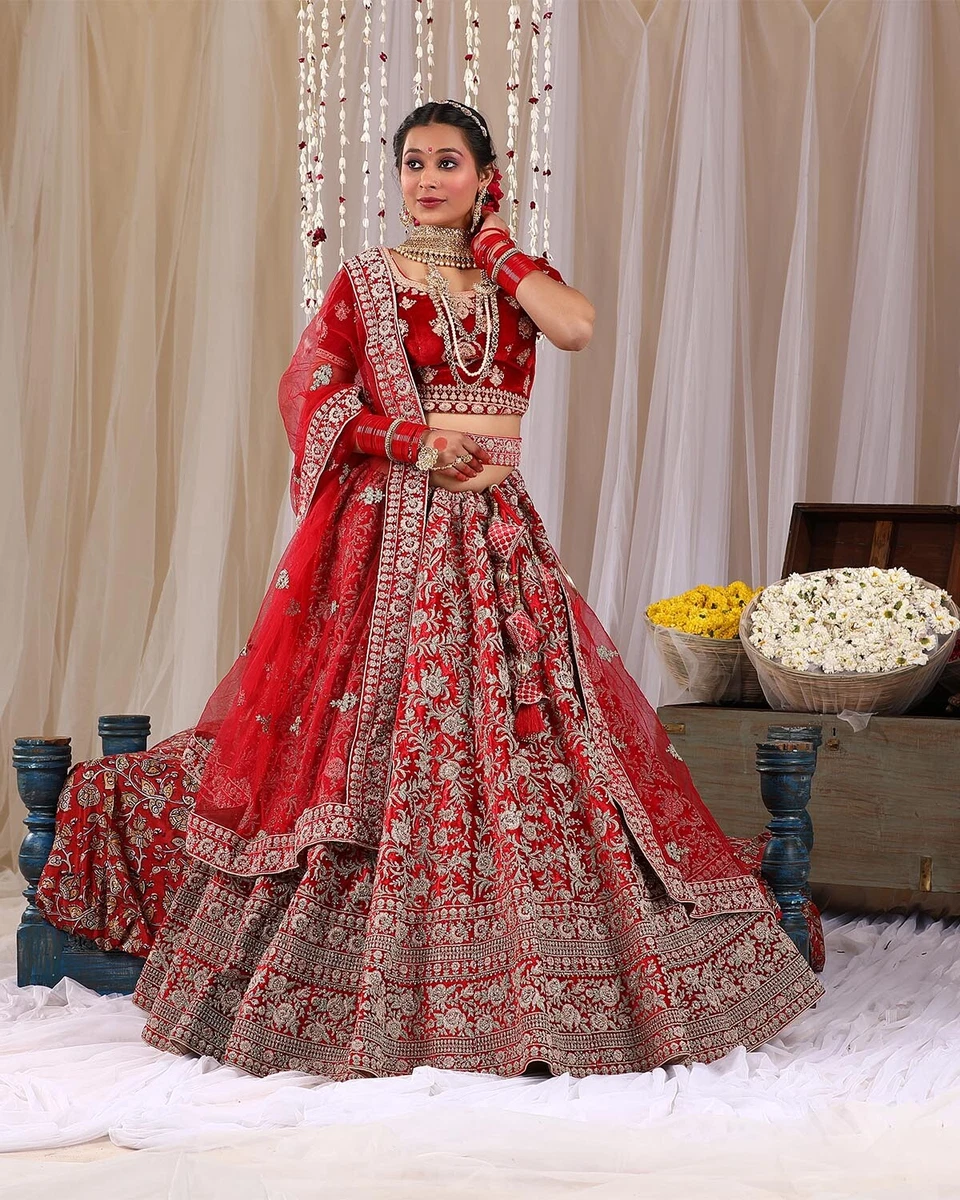 Designer Bridal Lehenga In Red Colour 2024