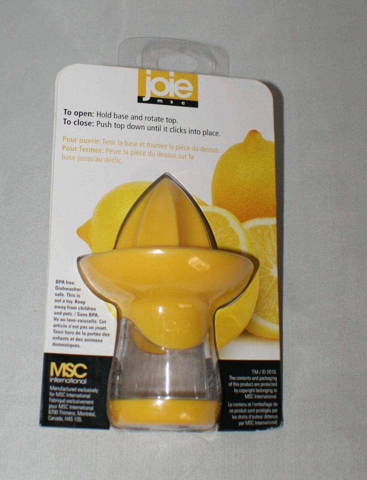 Joie Lemon Lime and Small Citrus Extractor Masticating Juicer 1 oz Strain NWT