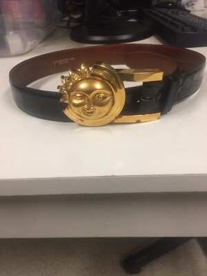 Kieselstein-Cord Celestial Sun Gold-Plated Sterling Silver Buckle Leather Belt Barry Kieselstein-Cord | Accessories | Barry Kieselstein  main image 2