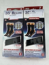(2) Twin Pack As Seen On Tv 35 Below Socks Black Large Aluminized Fibers New