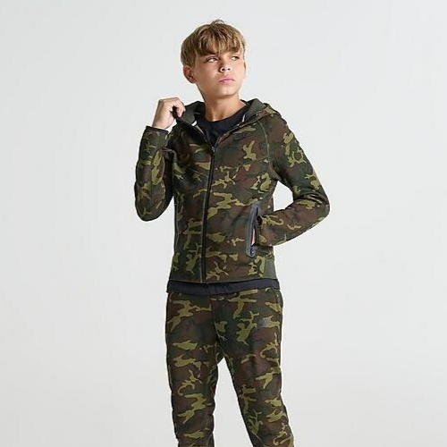 NEW Nike Tech Fleece Green Camo Hoodie Full Zip Jacket FN9118-010 Boys Kids XS - Picture 6 of 14