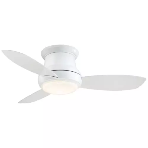 Minka Aire F518L-WH Concept II 44 in. LED Indoor White Flush Mount Ceiling Fan - Picture 1 of 6