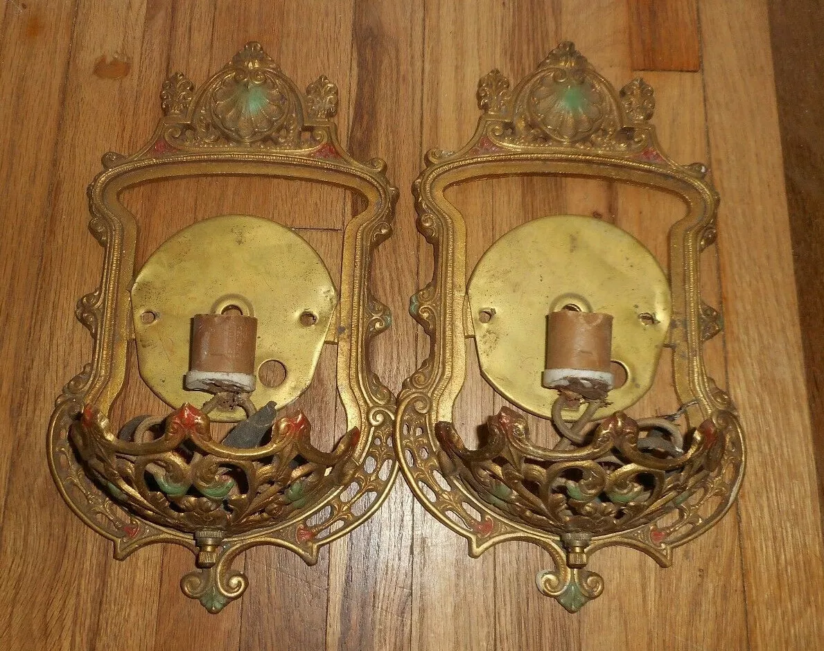 Antique Vintage GILL Glass Fixture Co ART DECO WALL LIGHT SLIP