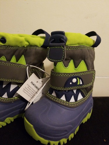NEU Cat & Jack Kleinkind Jungen Größe 4 Bernardo Monster marineblau Winter Schnee Stiefel  - Bild 2 von 6